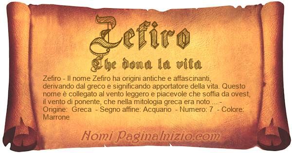 Zefiro significato