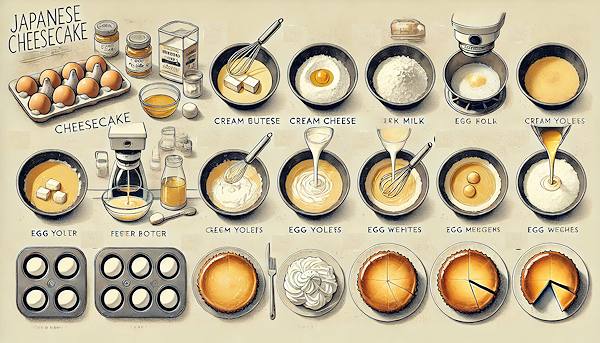 Preparazione Ricetta Cheesecake giapponese 