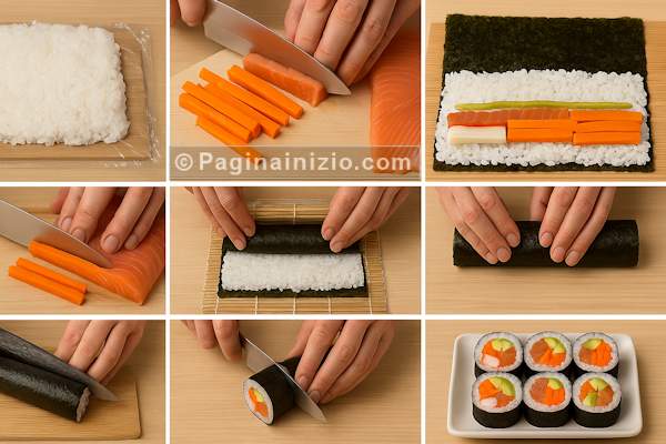 Preparazione Ricetta Futomaki 