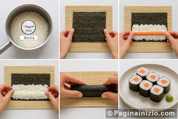 Preparazione Ricetta Hosomaki 