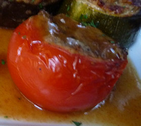 Antipasto di Pomodori alla Crema di Melanzane