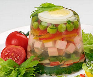 Aspic di Uova e Piselli