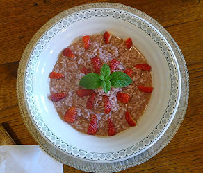 Risotto con fragole e champagne