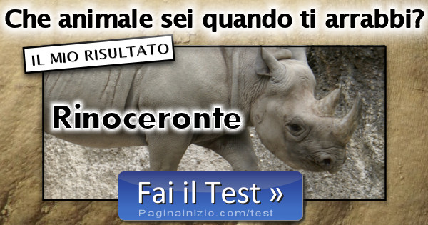 Risultato Test Che Animale Sei Quando Ti Arrabbi Rinoceronte